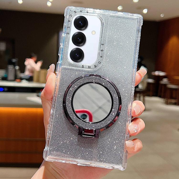 For Samsung Galaxy S24 / S25 Mirror Holder Glitterr MagSafe Phone Case