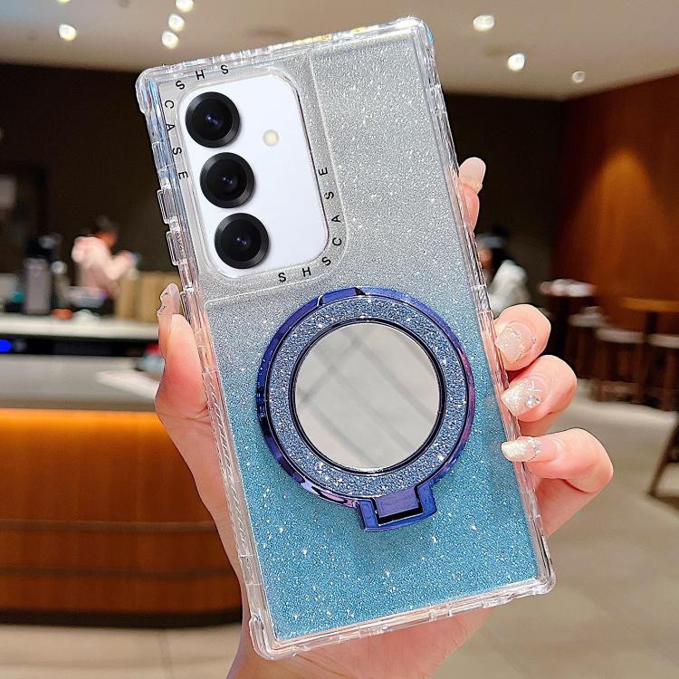 For Samsung Galaxy S24 / S25 Mirror Holder Glitterr MagSafe Phone Case