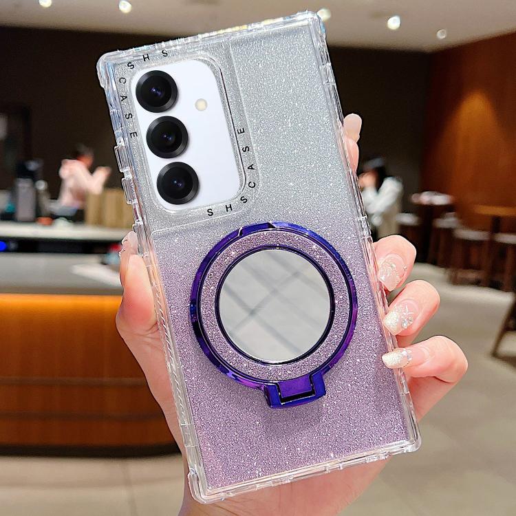For Samsung Galaxy S24 / S25 Mirror Holder Glitterr MagSafe Phone Case