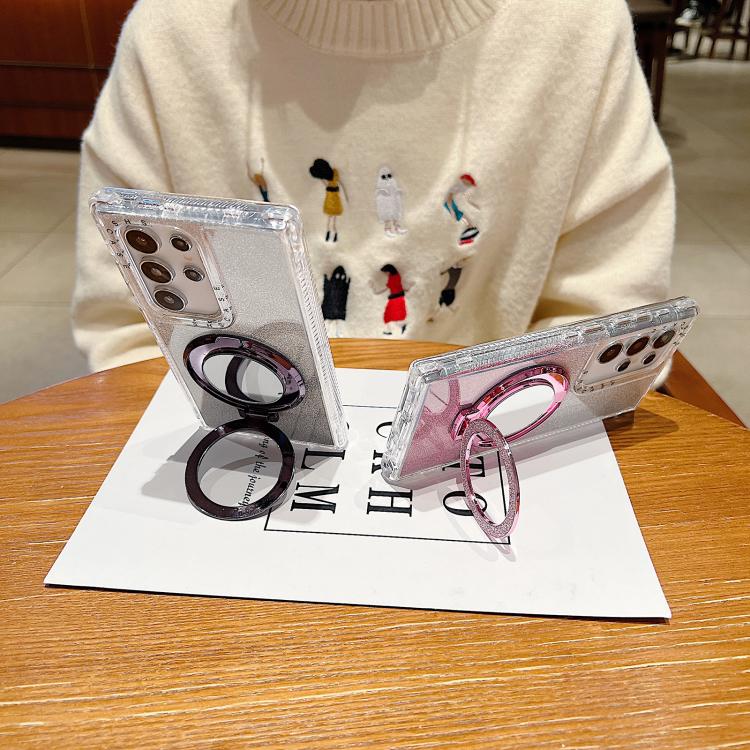 For Samsung Galaxy S22 Mirror Holder Glitterr MagSafe Phone Case