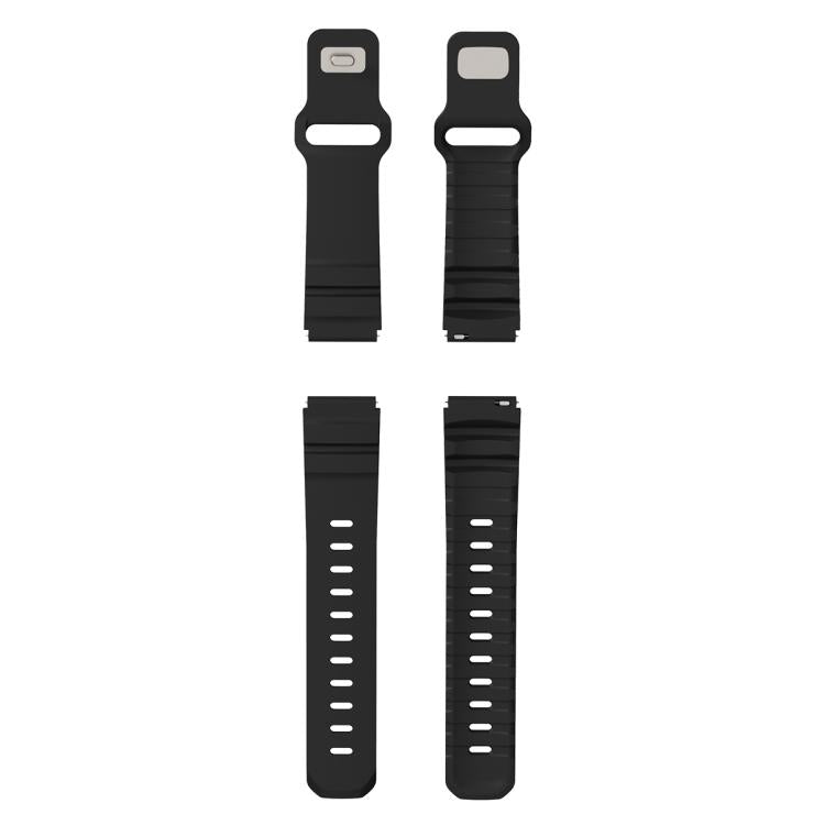 22mm Solid Color Reverse Buckle Fluororubber Watch Band