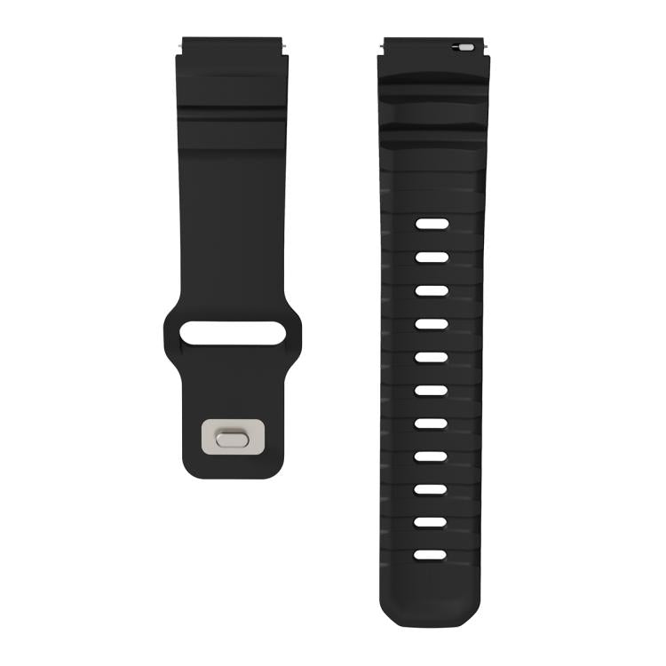 22mm Solid Color Reverse Buckle Fluororubber Watch Band