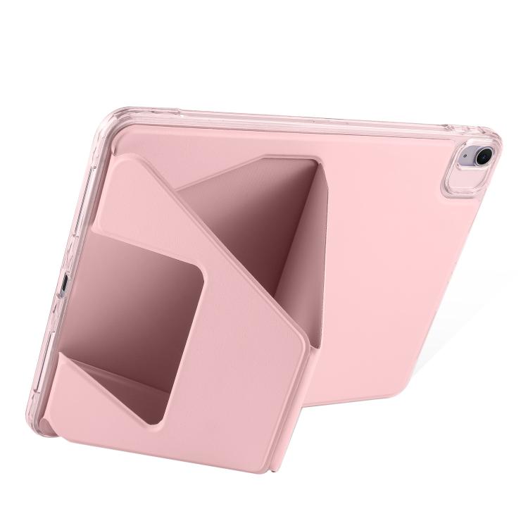 For iPad 2025 / 2022 Folding Magnetic Holder Acrylic Leather Back Tablet Case