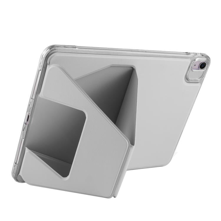 For iPad 2025 / 2022 Folding Magnetic Holder Acrylic Leather Back Tablet Case