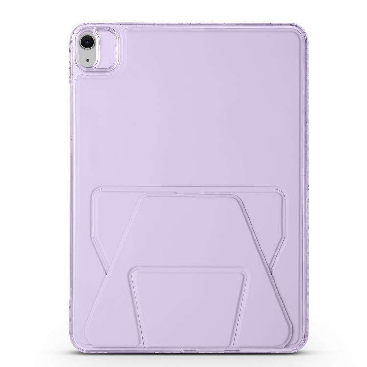 For iPad 2025 / 2022 Folding Magnetic Holder Acrylic Leather Back Tablet Case