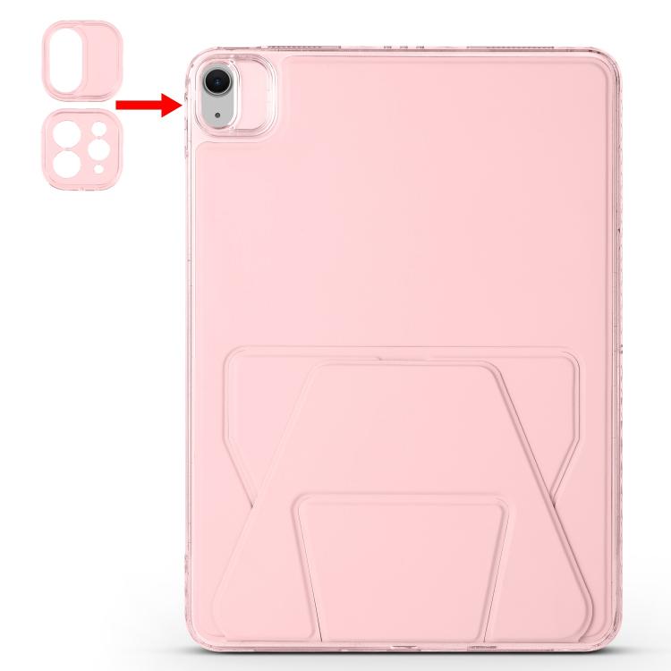 For iPad Air 11 2026 / 2025 / 2024 Folding Magnetic Holder Acrylic Leather Back Tablet Case