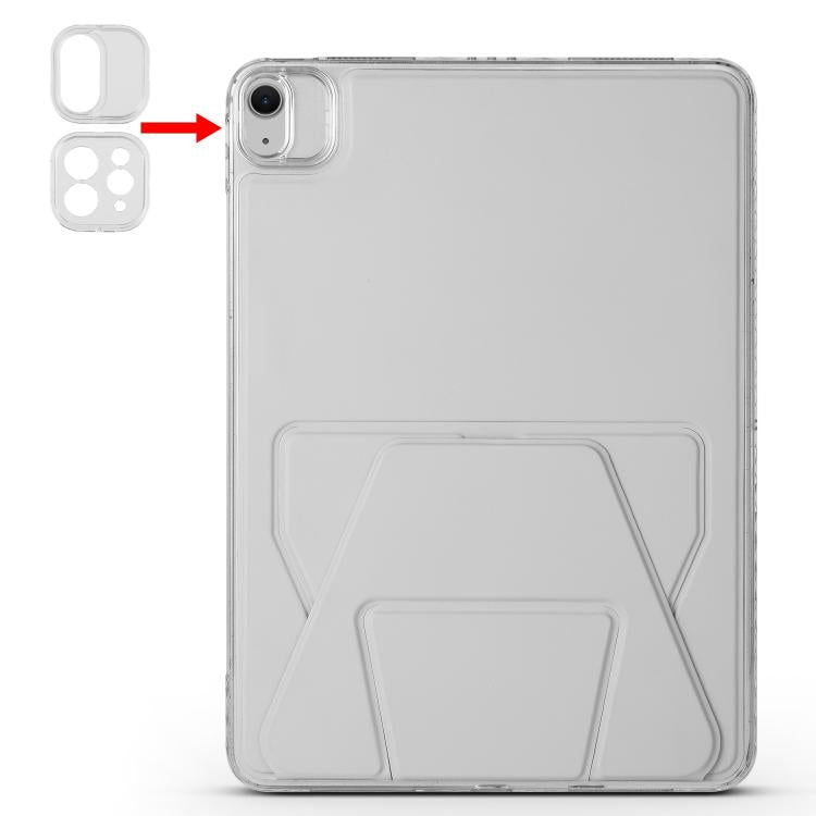 For iPad Air 11 2026 / 2025 / 2024 Folding Magnetic Holder Acrylic Leather Back Tablet Case