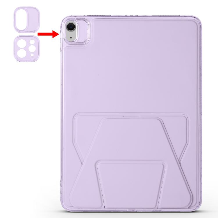 For iPad Air 11 2026 / 2025 / 2024 Folding Magnetic Holder Acrylic Leather Back Tablet Case