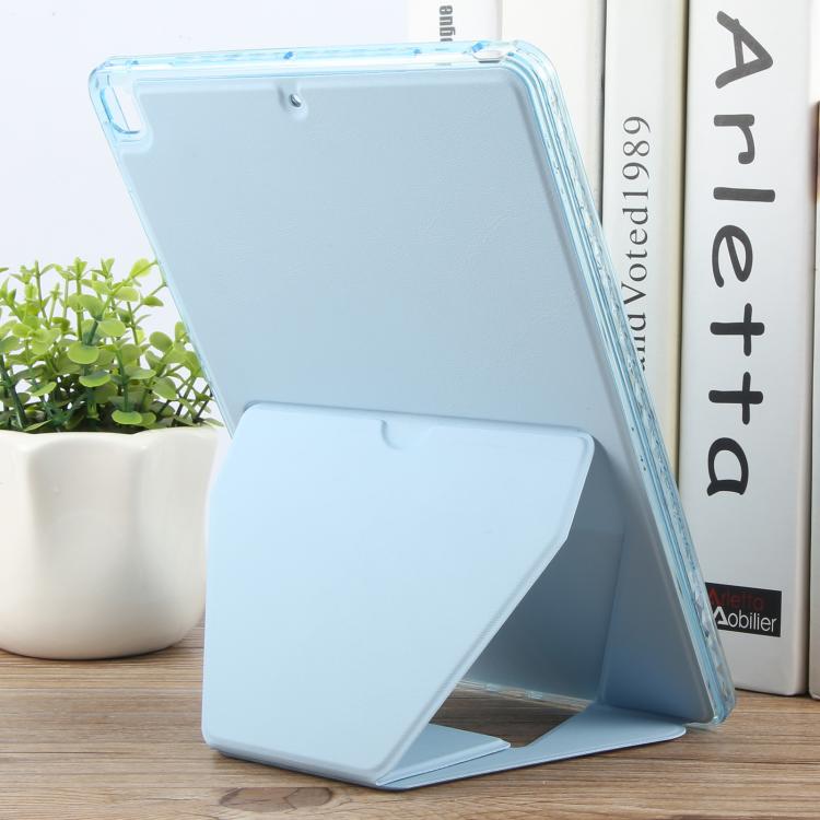 For iPad 10.2 2021 / 2020 / 10.5 Folding Magnetic Holder Acrylic Leather Back Tablet Case