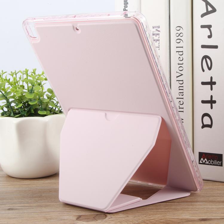 For iPad 10.2 2021 / 2020 / 10.5 Folding Magnetic Holder Acrylic Leather Back Tablet Case