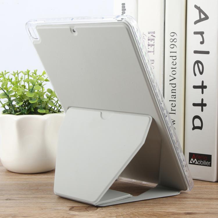 For iPad 10.2 2021 / 2020 / 10.5 Folding Magnetic Holder Acrylic Leather Back Tablet Case
