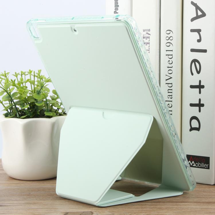 For iPad 10.2 2021 / 2020 / 10.5 Folding Magnetic Holder Acrylic Leather Back Tablet Case