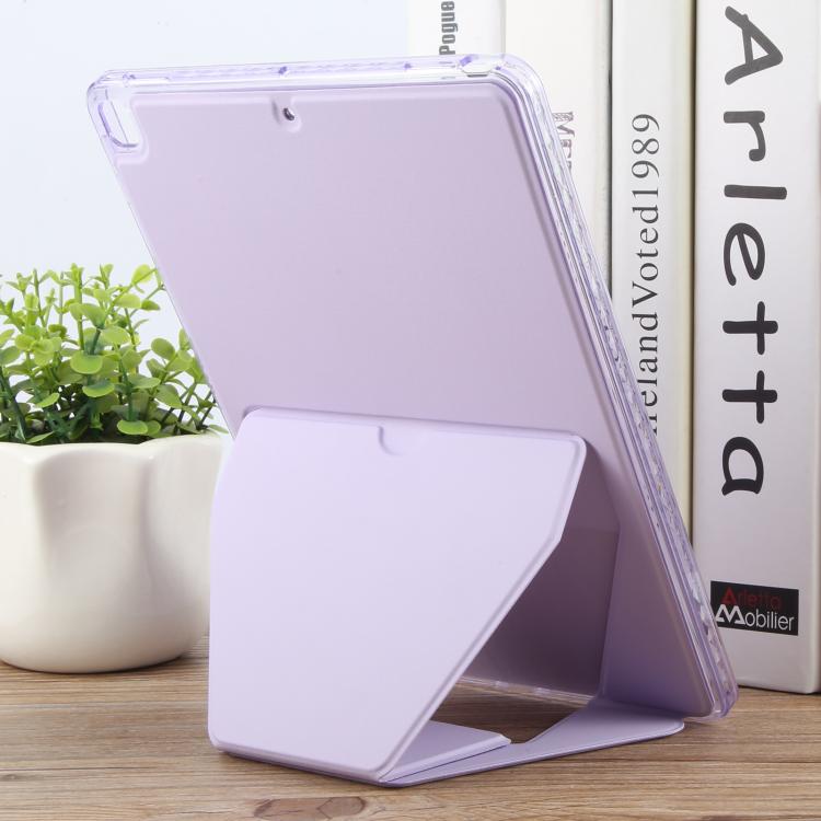 For iPad 10.2 2021 / 2020 / 10.5 Folding Magnetic Holder Acrylic Leather Back Tablet Case