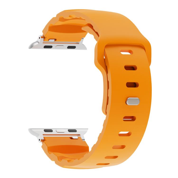 For Apple Watch 46mm / 49mm / 45mm / 44mm Solid Color Reverse Buckle Fluororubber Watch Band