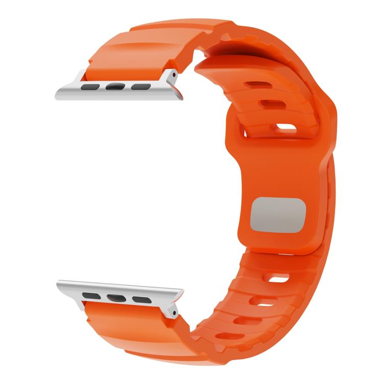 For Apple Watch 42mm / 41mm / 40mm / 38mm Solid Color Reverse Buckle Fluororubber Watch Band