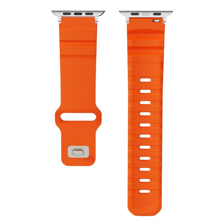 For Apple Watch 42mm / 41mm / 40mm / 38mm Solid Color Reverse Buckle Fluororubber Watch Band