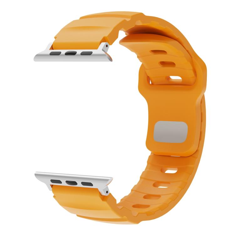 For Apple Watch 42mm / 41mm / 40mm / 38mm Solid Color Reverse Buckle Fluororubber Watch Band