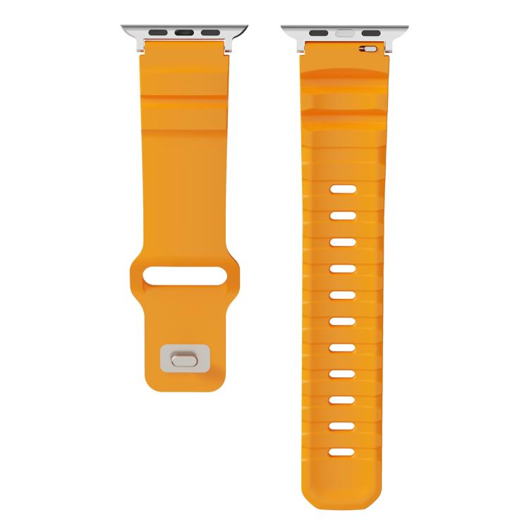For Apple Watch 42mm / 41mm / 40mm / 38mm Solid Color Reverse Buckle Fluororubber Watch Band