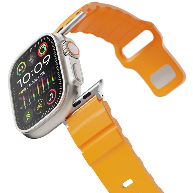 For Apple Watch 42mm / 41mm / 40mm / 38mm Solid Color Reverse Buckle Fluororubber Watch Band