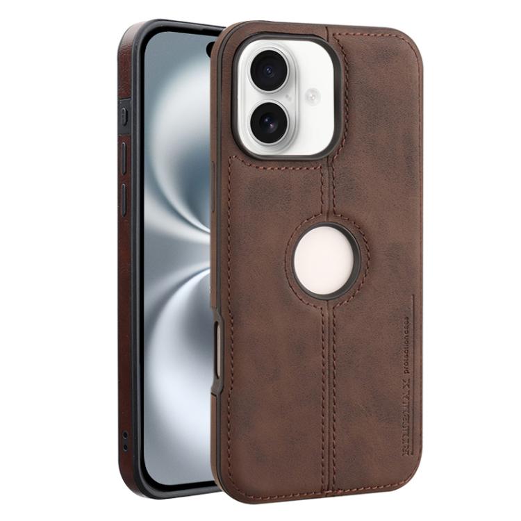 For iPhone 16 Plus Crazy Horse Leather Back Cover Phone Case