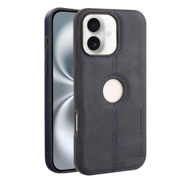 For iPhone 16 Crazy Horse Leather Back Cover Phone Case
