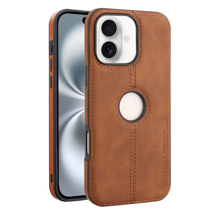 For iPhone 16 Crazy Horse Leather Back Cover Phone Case