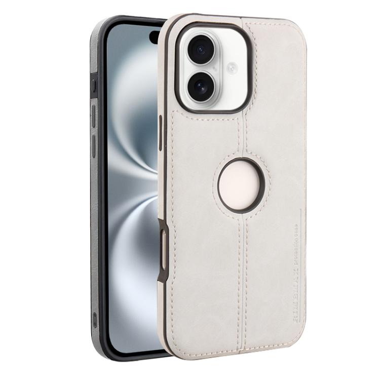 For iPhone 16 Crazy Horse Leather Back Cover Phone Case