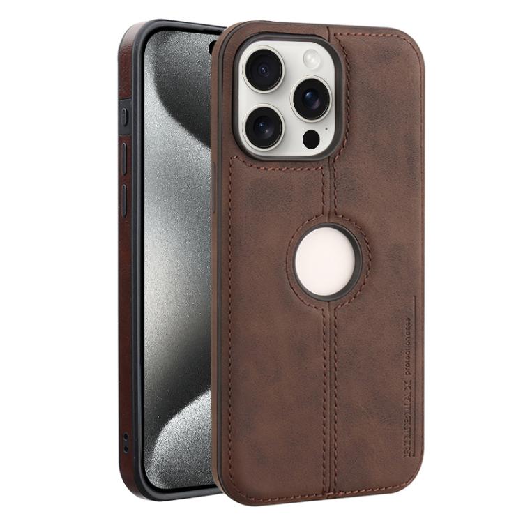 For iPhone 15 Pro Max Crazy Horse Leather Back Cover Phone Case