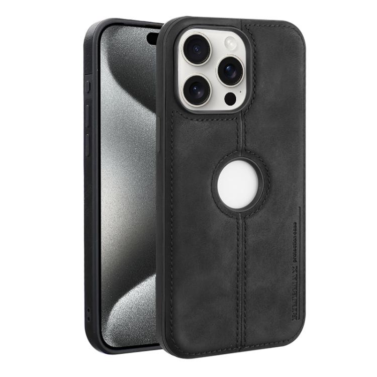 For iPhone 15 Pro Max Crazy Horse Leather Back Cover Phone Case