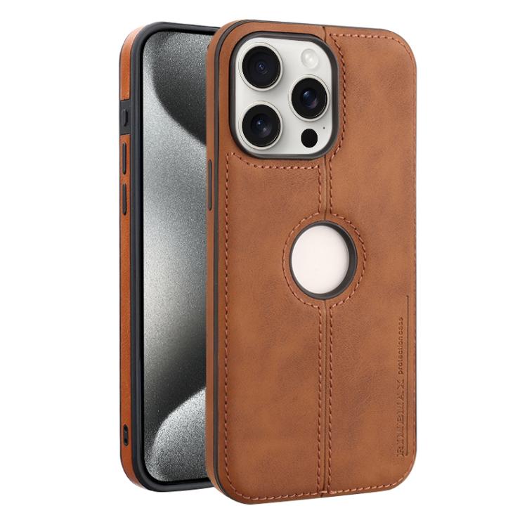 For iPhone 15 Pro Crazy Horse Leather Back Cover Phone Case