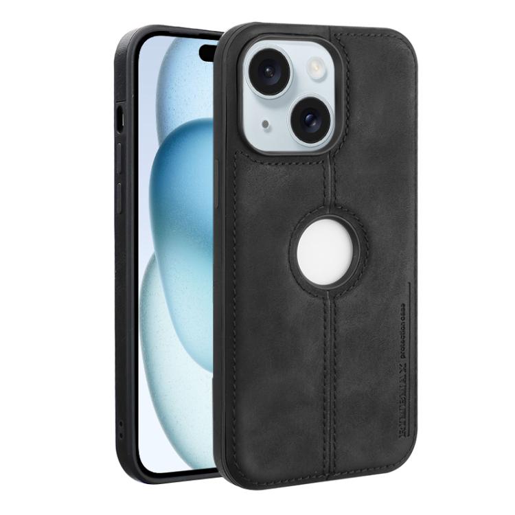 For iPhone 15 Crazy Horse Leather Back Cover Phone Case