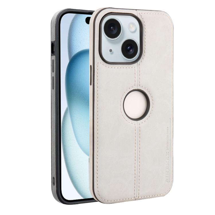 For iPhone 15 Crazy Horse Leather Back Cover Phone Case