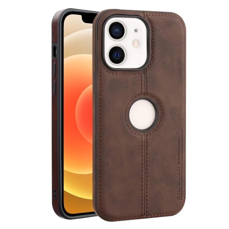 For iPhone 12 Crazy Horse Leather Back Cover Phone Case