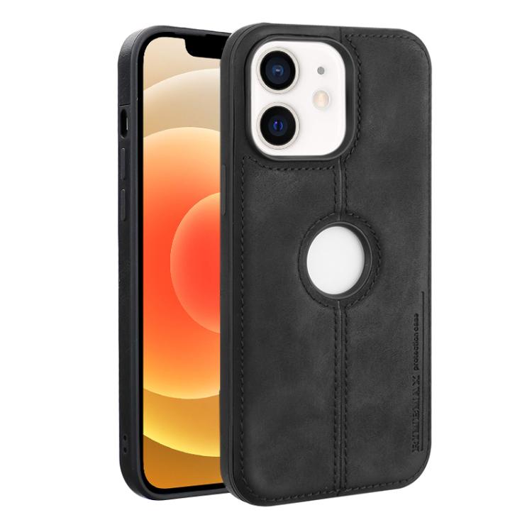 For iPhone 12 Crazy Horse Leather Back Cover Phone Case