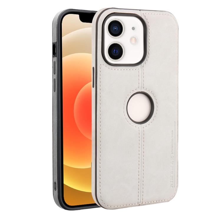 For iPhone 12 Crazy Horse Leather Back Cover Phone Case