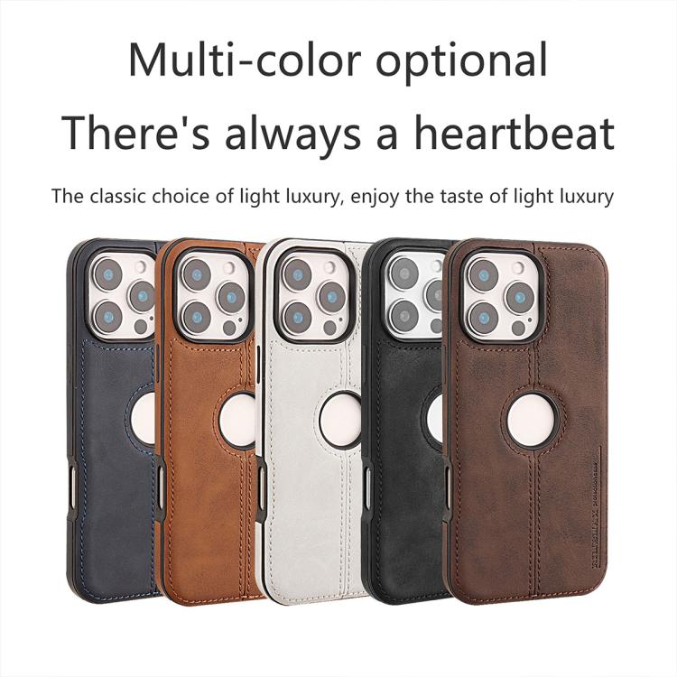 For iPhone 16 Pro Crazy Horse Leather Back Cover Phone Case
