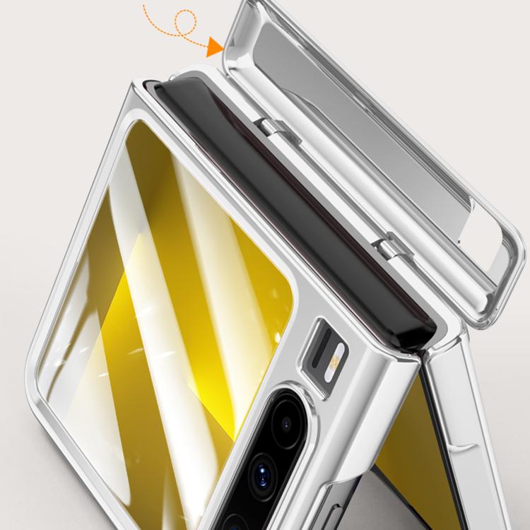 For Huawei Pura X Integrated Transparent Electroplating Axis Hinge MagSafe Phone Case