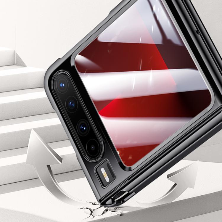 For Huawei Pura X Integrated Transparent Electroplating Axis Hinge MagSafe Phone Case