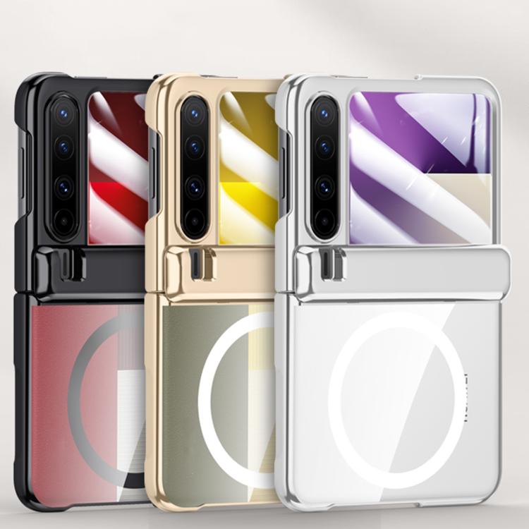 For Huawei Pura X Integrated Transparent Electroplating Axis Hinge MagSafe Phone Case
