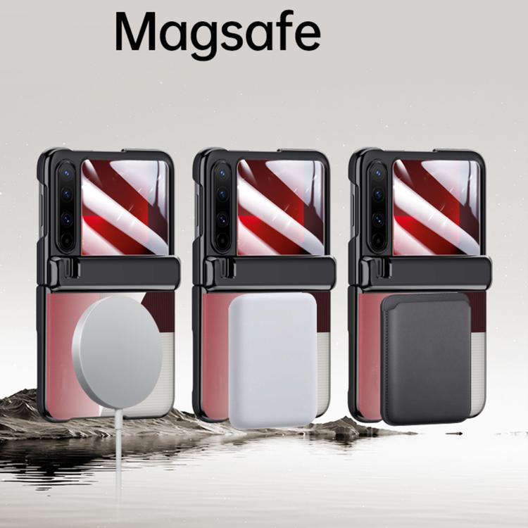 For Huawei Pura X Integrated Transparent Electroplating Axis Hinge MagSafe Phone Case