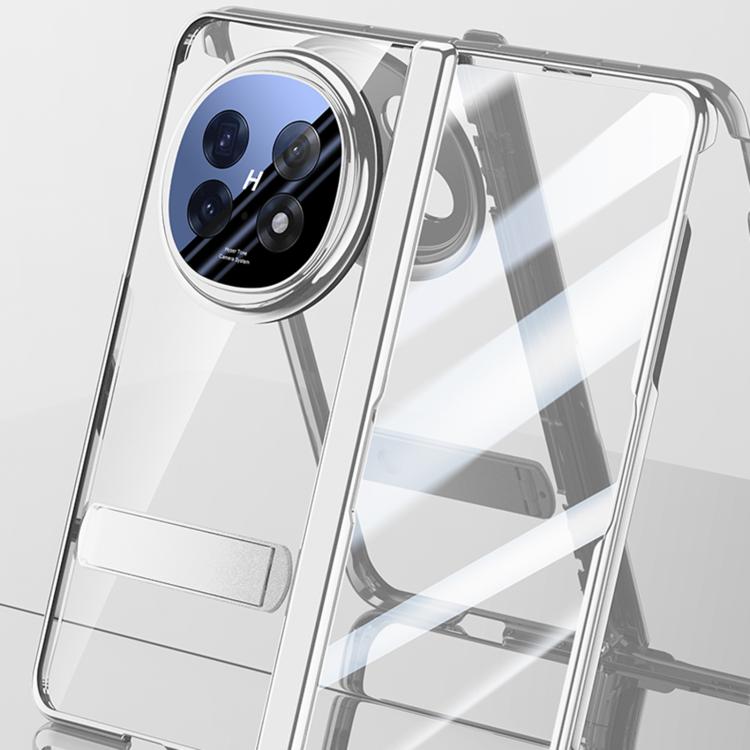 For OPPO Find N5 Integrated Privacy Transparent Electroplating Axis Hinge Fold Holder Phone Case