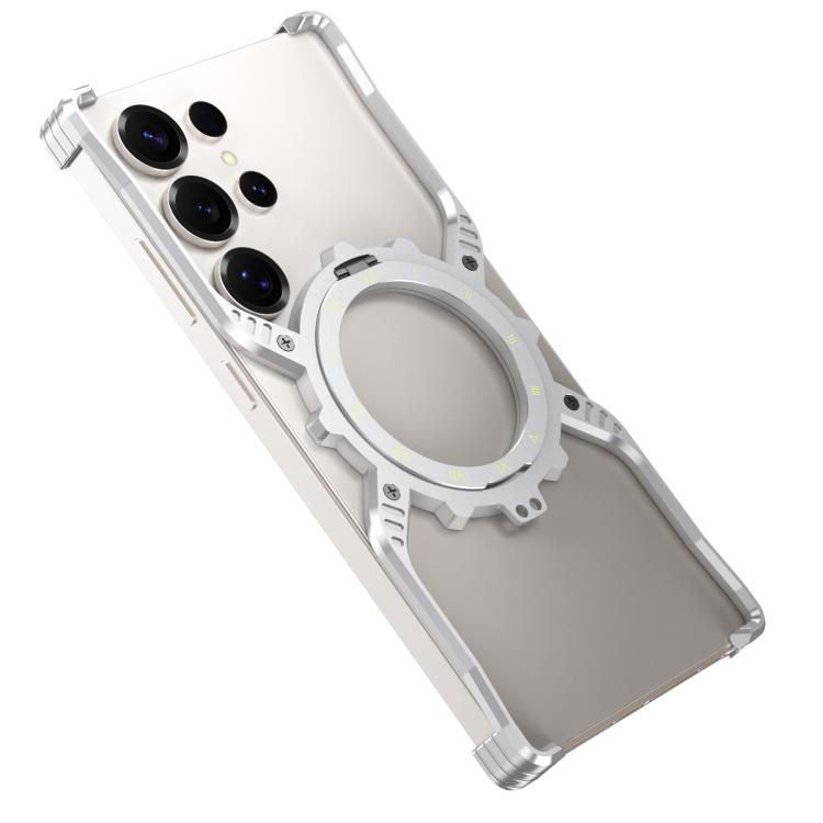 For Samsung Galaxy S26 Ultra 5G Mechanical Gear MagSafe Holder Borderless Metal Phone Case