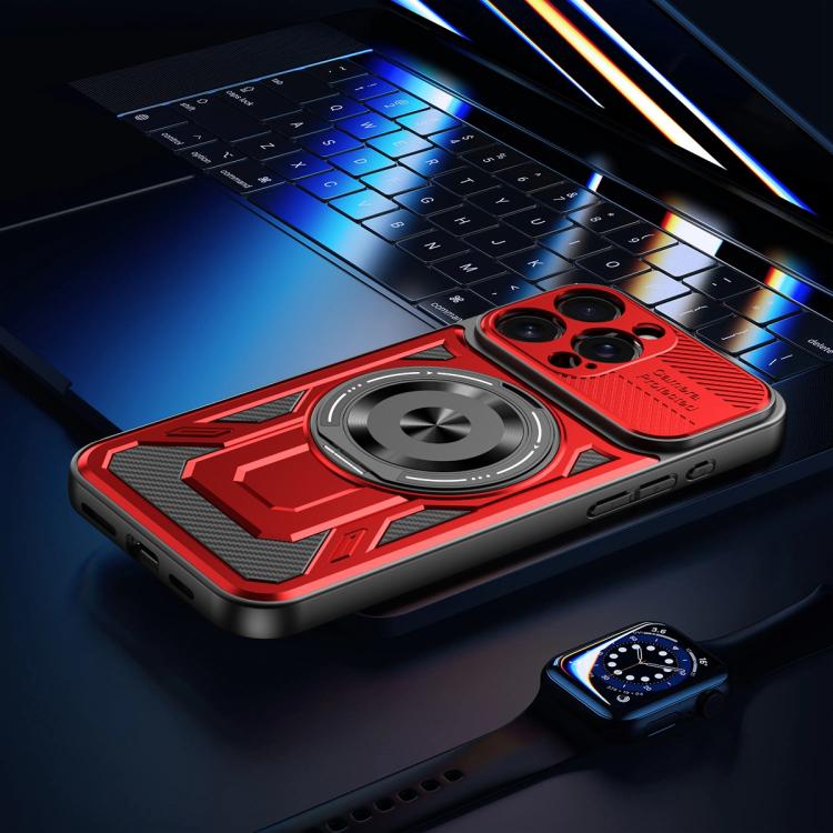 For iPhone 17e / 16e Armor Rotating Holder MagSafe Phone Case