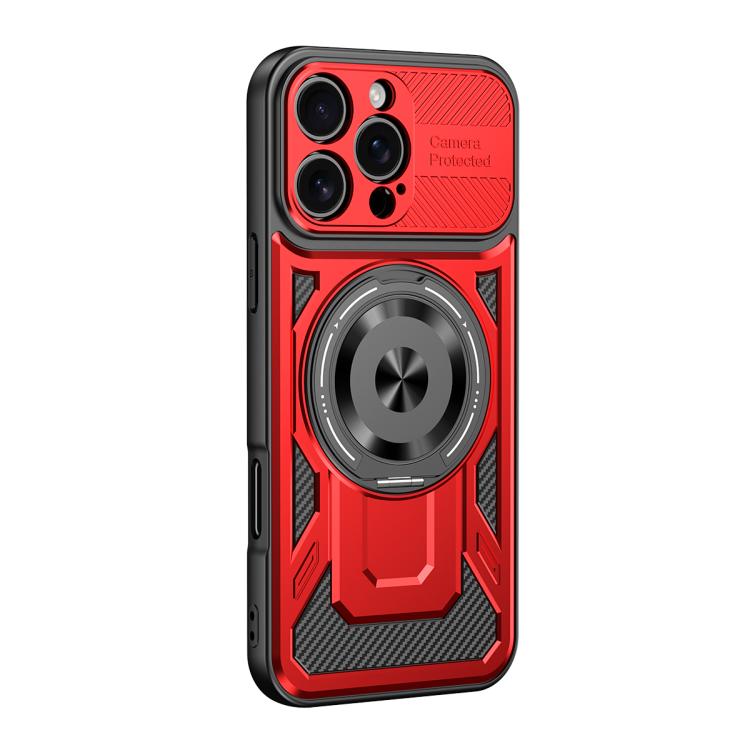 For iPhone 16 Pro Armor Rotating Holder MagSafe Phone Case