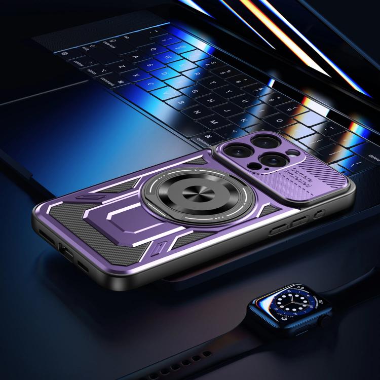 For iPhone 11 Pro Armor Rotating Holder MagSafe Phone Case