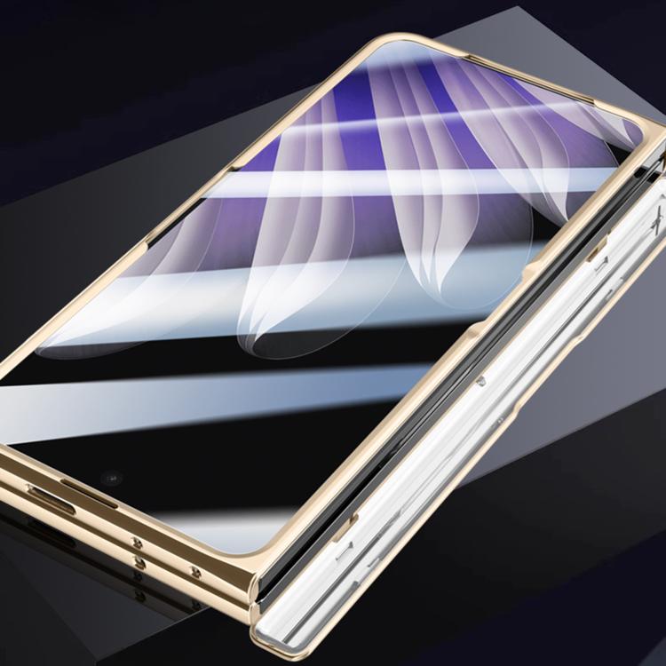 For OPPO Find N5 Integrated Privacy Electroplating Leather Hinge Lens Holder Phone Case