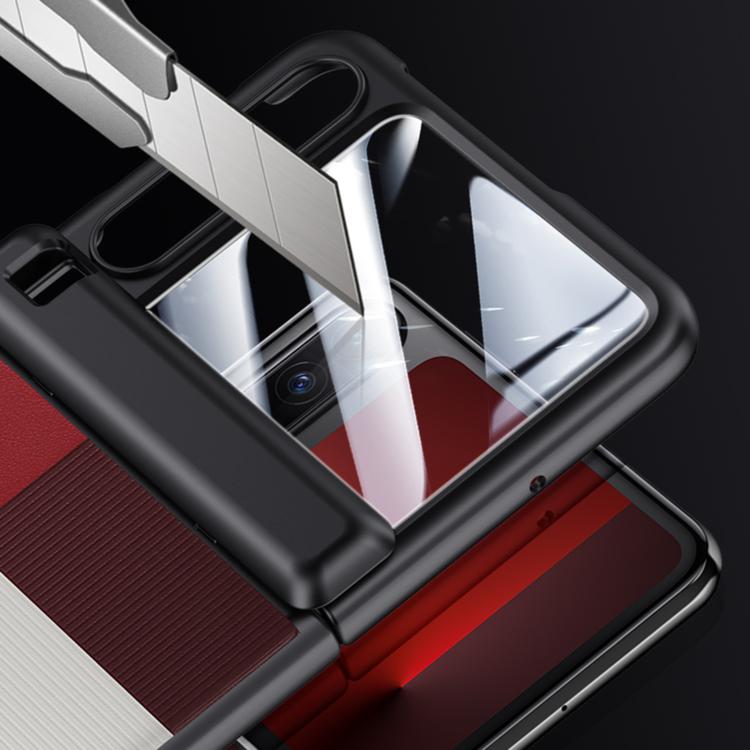 For Huawei Pura X Integrated Skin Feel Leather Texture Hinge Phone Case