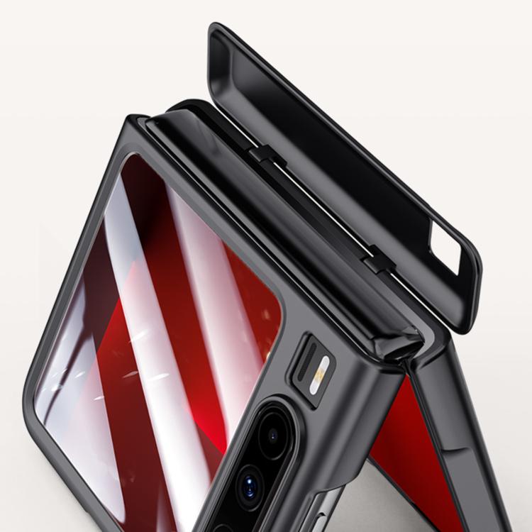For Huawei Pura X Integrated Skin Feel Leather Texture Hinge Phone Case