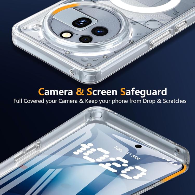 For Nothing Phone 3a Pro Crystal Clear Magnetic Shockproof Phone Case