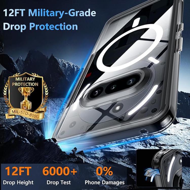 For Nothing Phone 3a Crystal Clear Magnetic Shockproof Phone Case